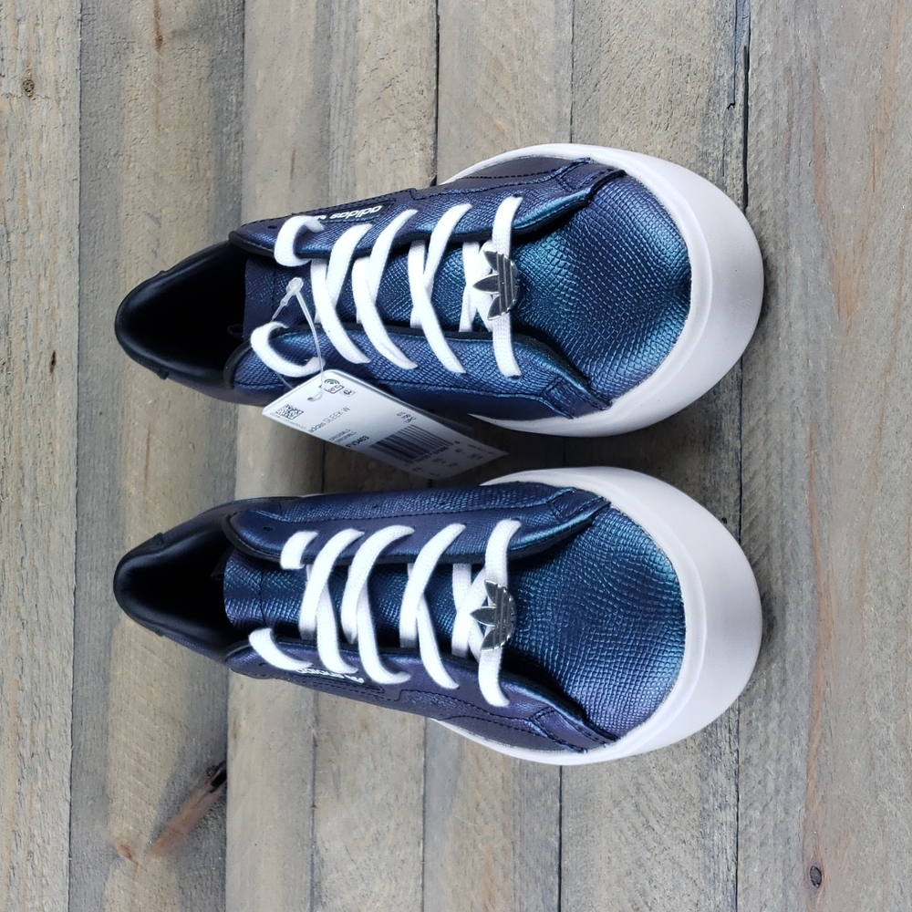adidas Sleek Originals Leather Iridescent Sneakers - Picture 3 of 9